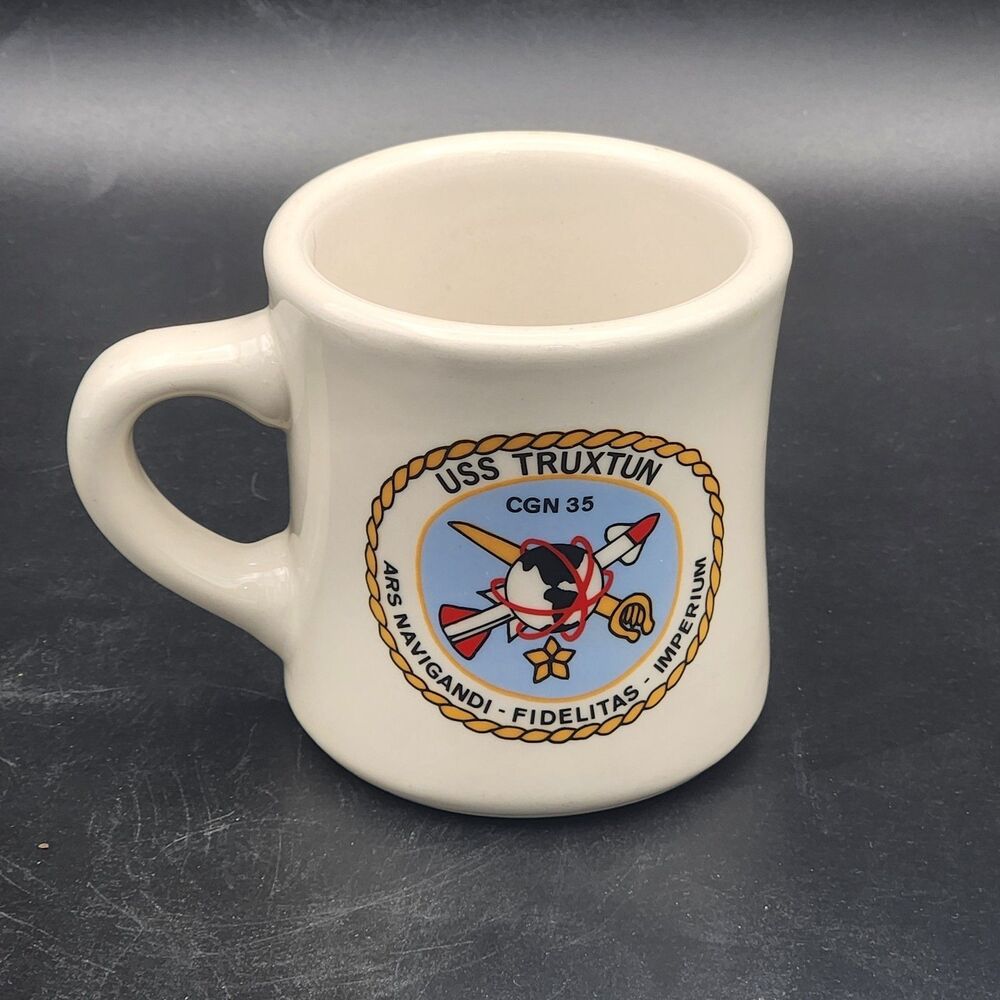 Vintage USS Truxtun CGN-35 Coffee Diner Mug United States Navy Mil-Art China Co